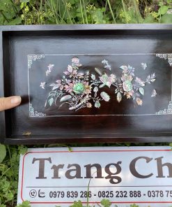 Khay Trà Gỗ Gụ Khảm Cảnh Bốn Mùa