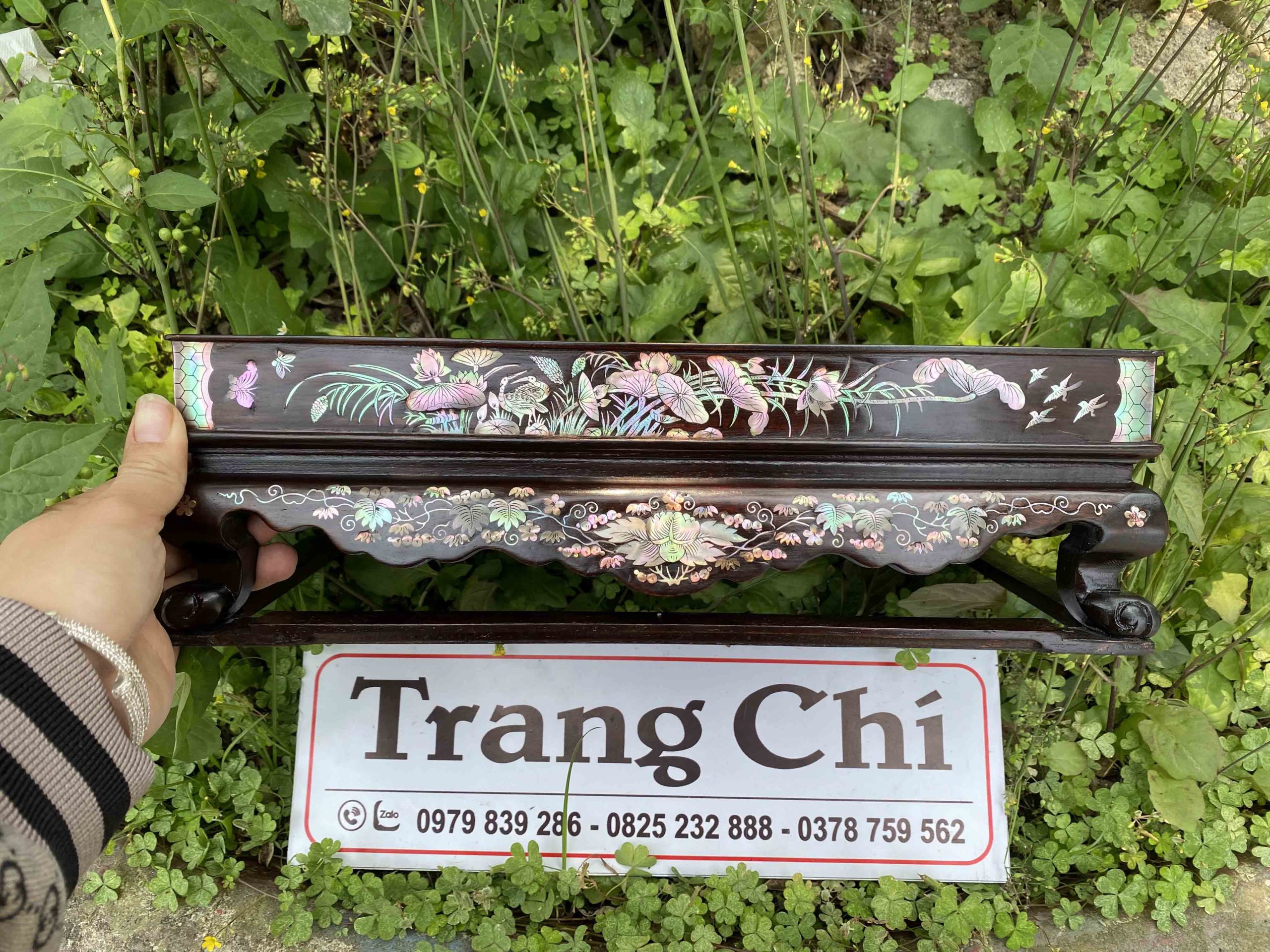 Khay Trà Gỗ Gụ Khảm Cảnh Bốn Mùa