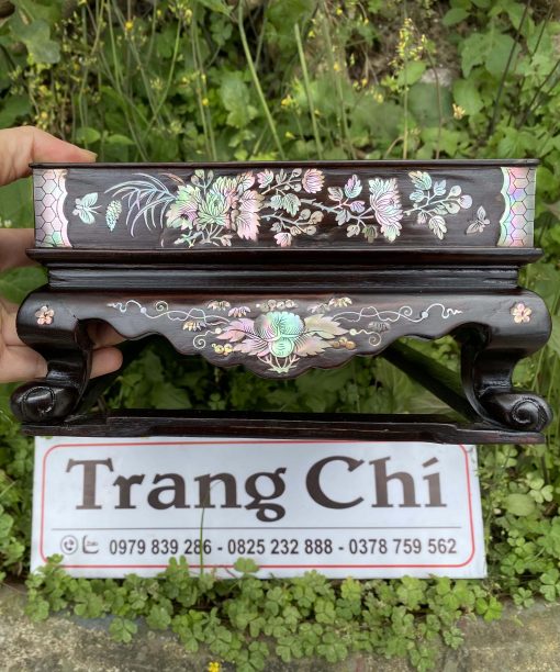 Khay Trà Gỗ Gụ Khảm Cảnh Bốn Mùa