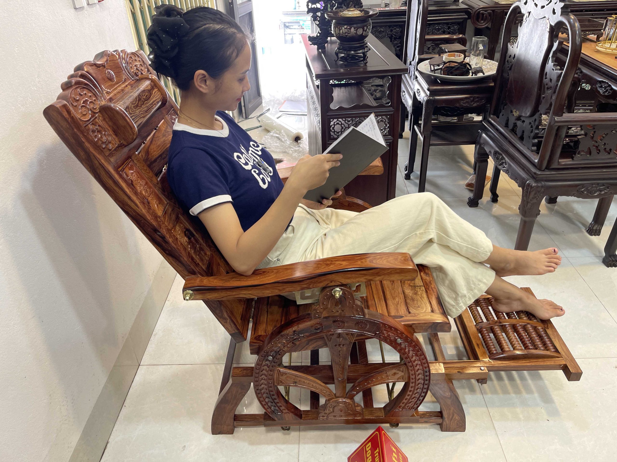 Mẫu Ghế Đung Đưa Ghế Thư Giãn Gỗ Cẩm