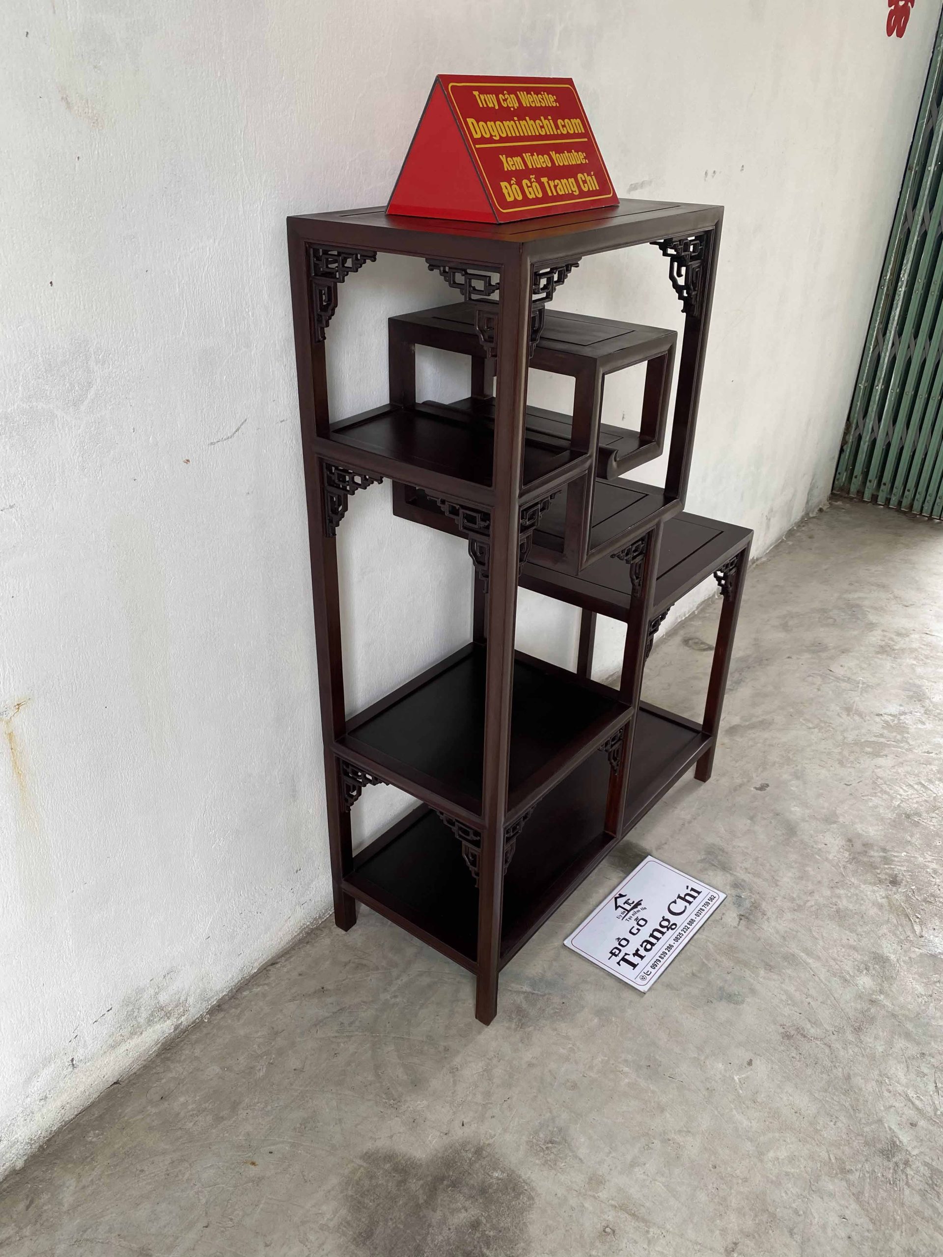 Mẫu Kệ Nhị Sơn Triện Gỗ Gụ Làm Theo Kích Thước