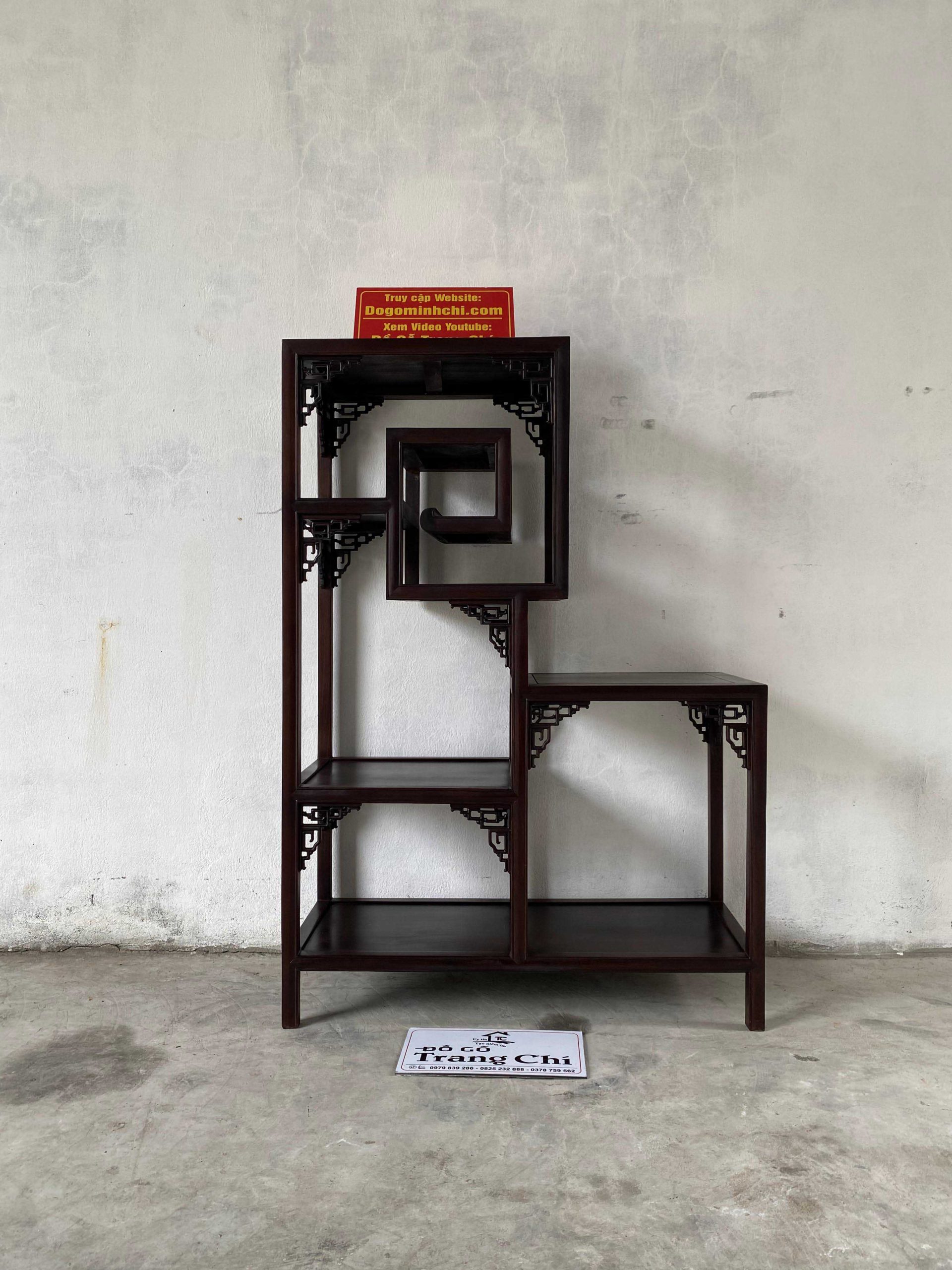 Mẫu Kệ Nhị Sơn Triện Gỗ Gụ Làm Theo Kích Thước