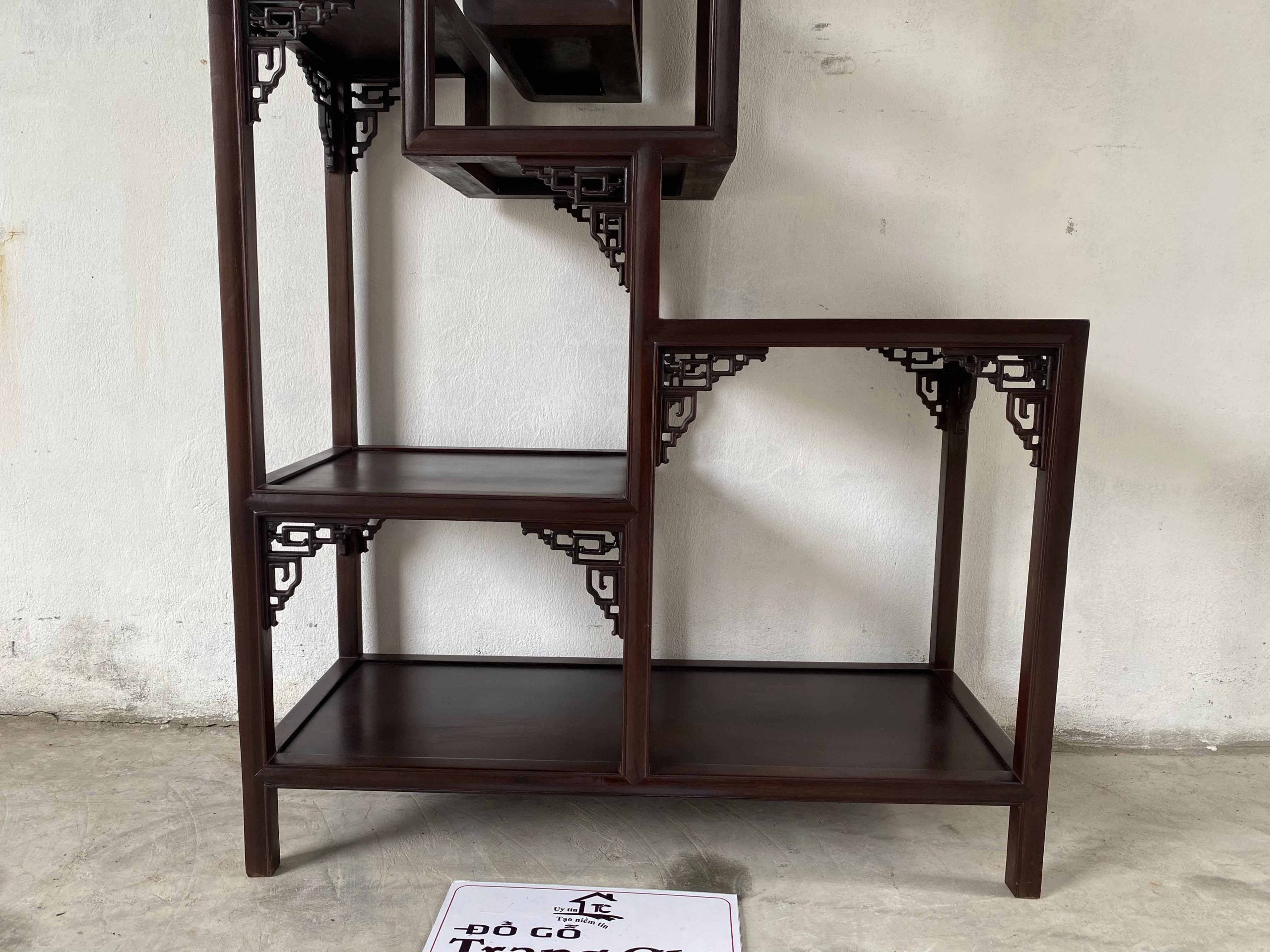 Mẫu Kệ Nhị Sơn Triện Gỗ Gụ Làm Theo Kích Thước