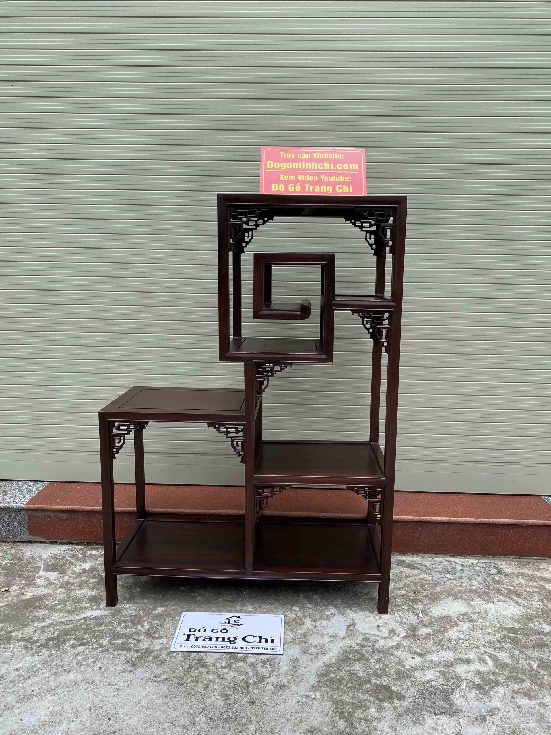 Mẫu Kệ Nhị Sơn Triện Gỗ Gụ Làm Theo Kích Thước