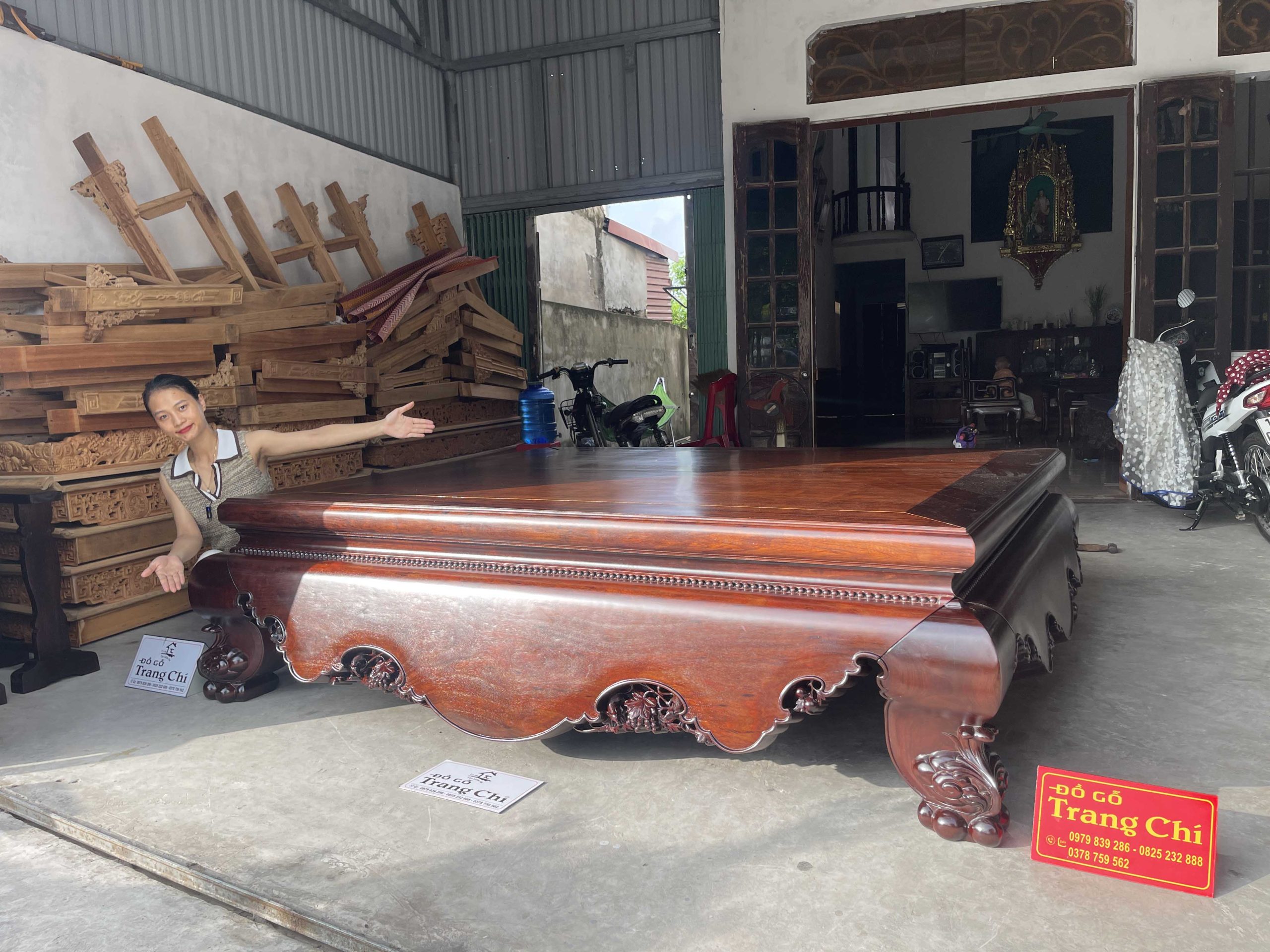 Sập Trơn Vén Hàng Đại 220 x 180 x 61