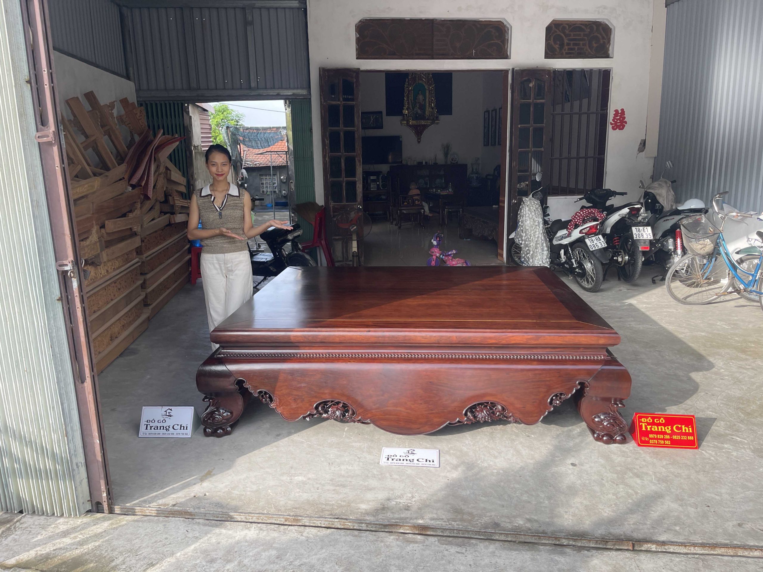 Sập Trơn Vén Hàng Đại 220 x 180 x 61