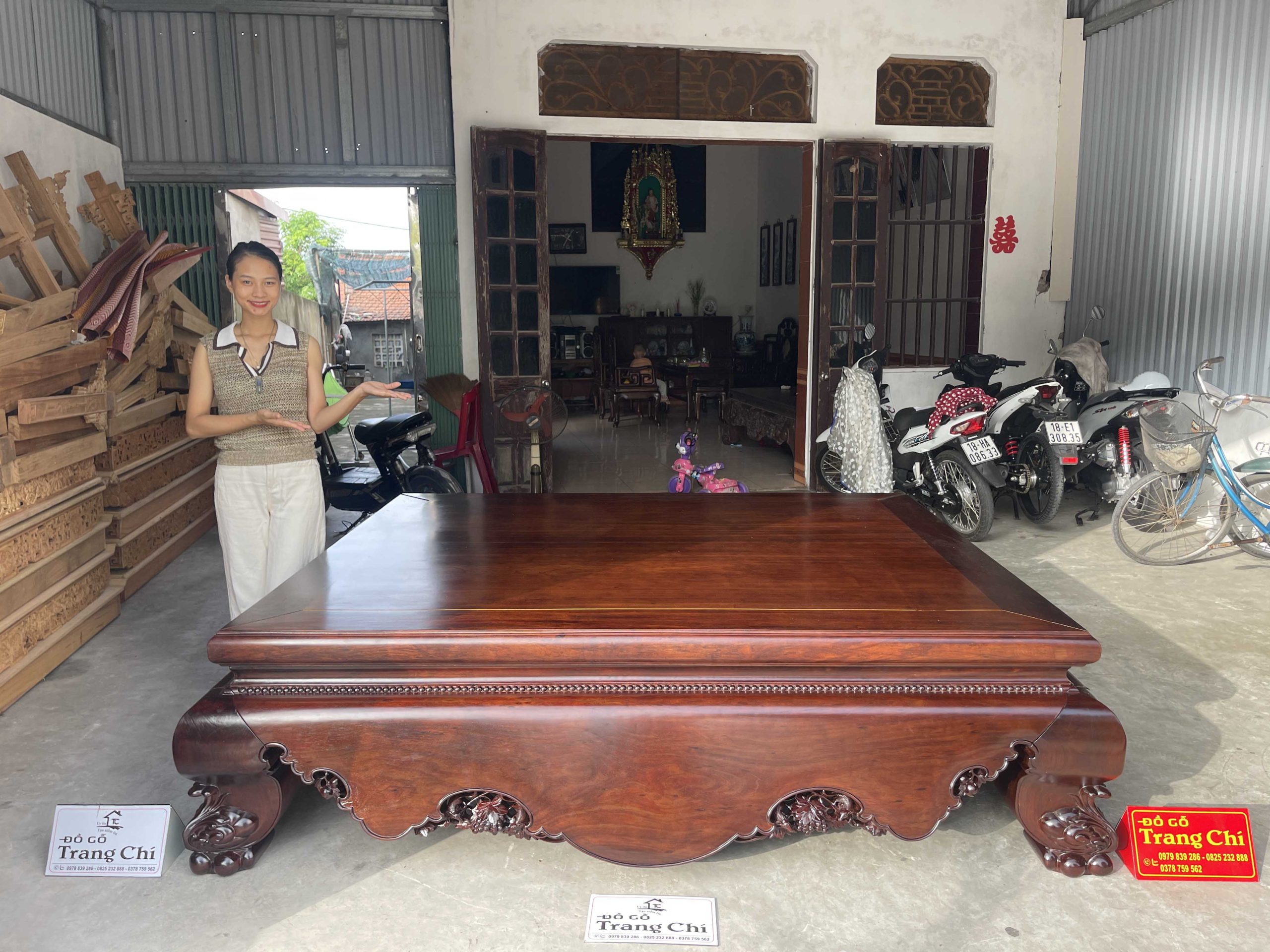 Sập Trơn Vén Hàng Đại 220 x 180 x 61