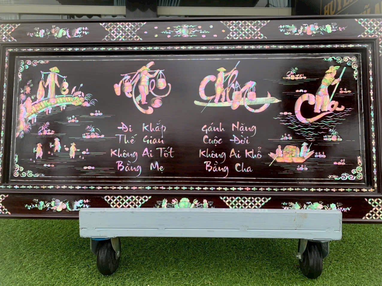 Tranh Mừng Thọ Tranh Ý Nghĩa Về Cha Mẹ Khảm Ốc Đẹp