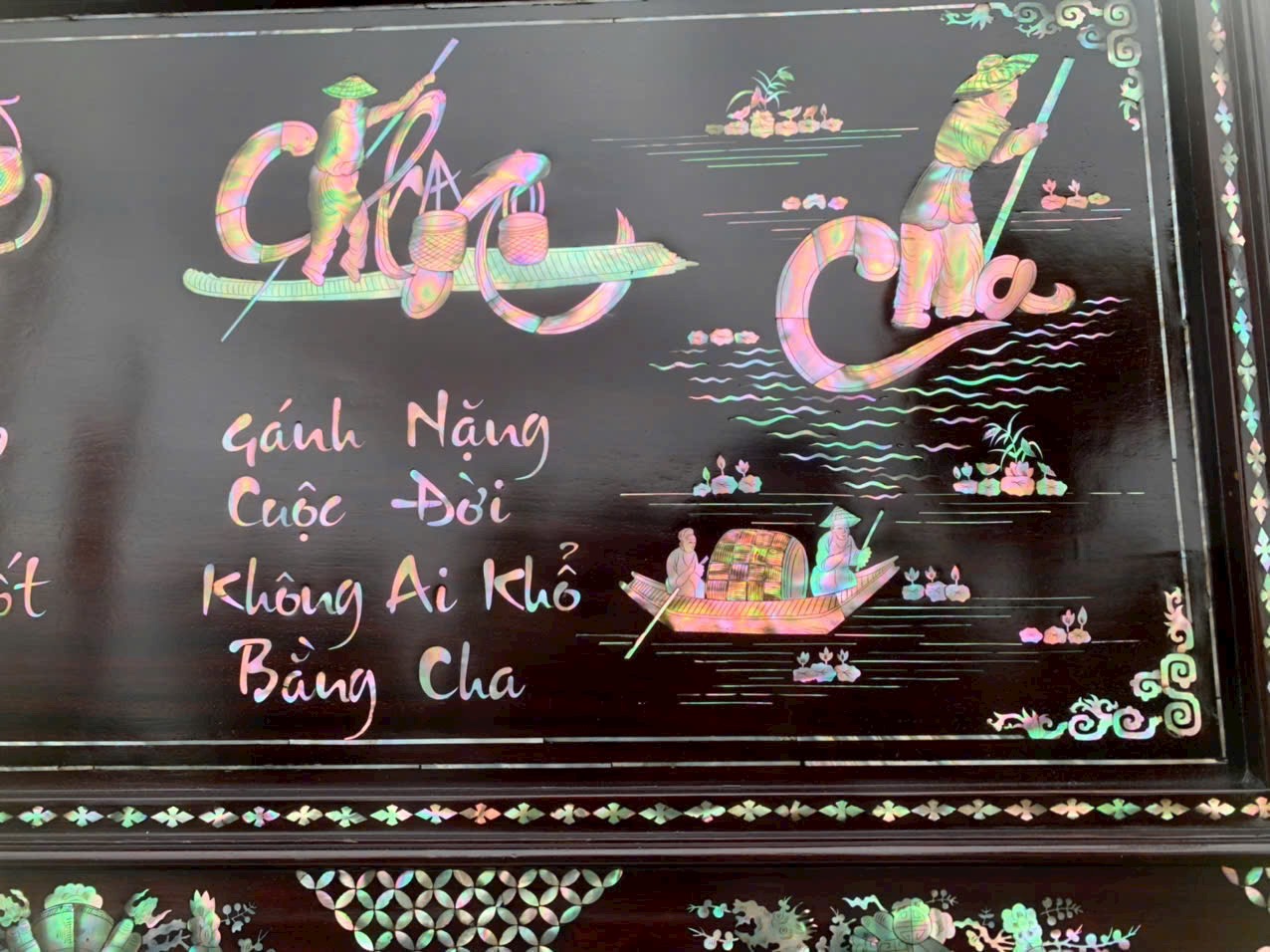 Tranh Mừng Thọ Tranh Ý Nghĩa Về Cha Mẹ Khảm Ốc Đẹp