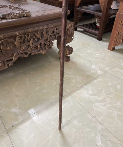 gậy batoong gỗ gụ đục chạm đầu rồng thân trúc