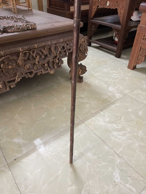 gậy batoong gỗ gụ đục chạm đầu rồng thân trúc