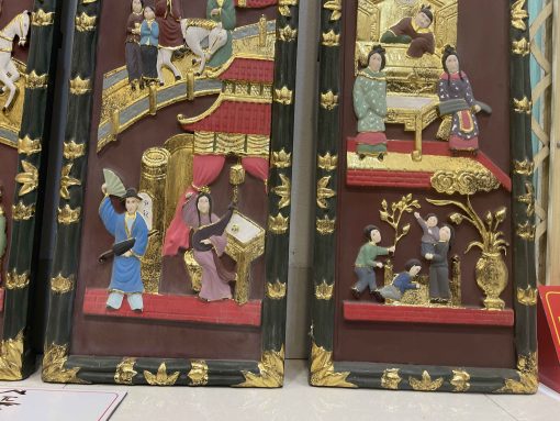 Bộ Tranh Tứ Qúy Tích Truyện Kiều Sơn Thiếc Vàng