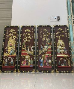 Bộ Tranh Tứ Qúy Tích Truyện Kiều Sơn Thiếc Vàng