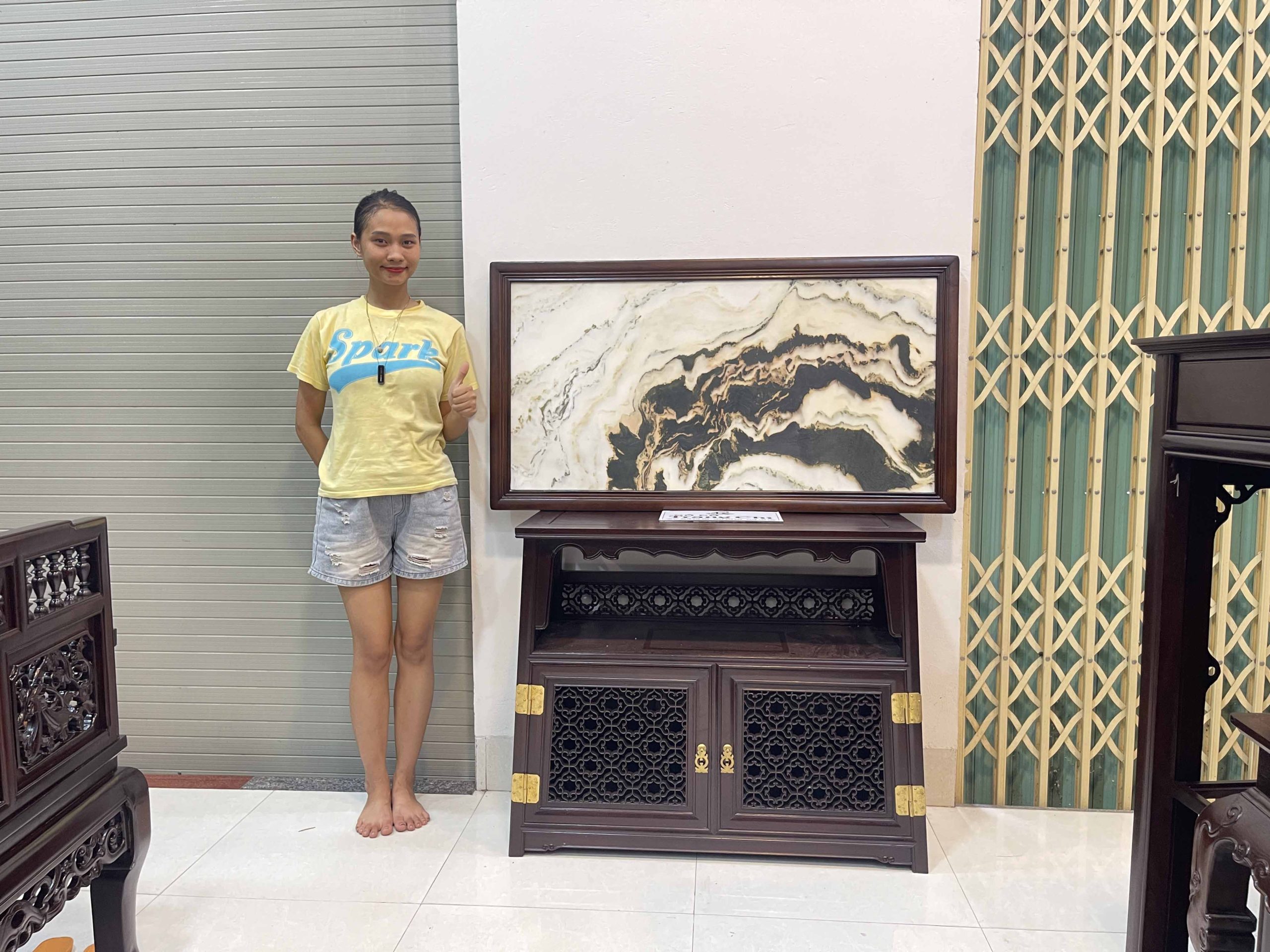 Tranh Đá Vân Tự Nhiên Khung Gỗ