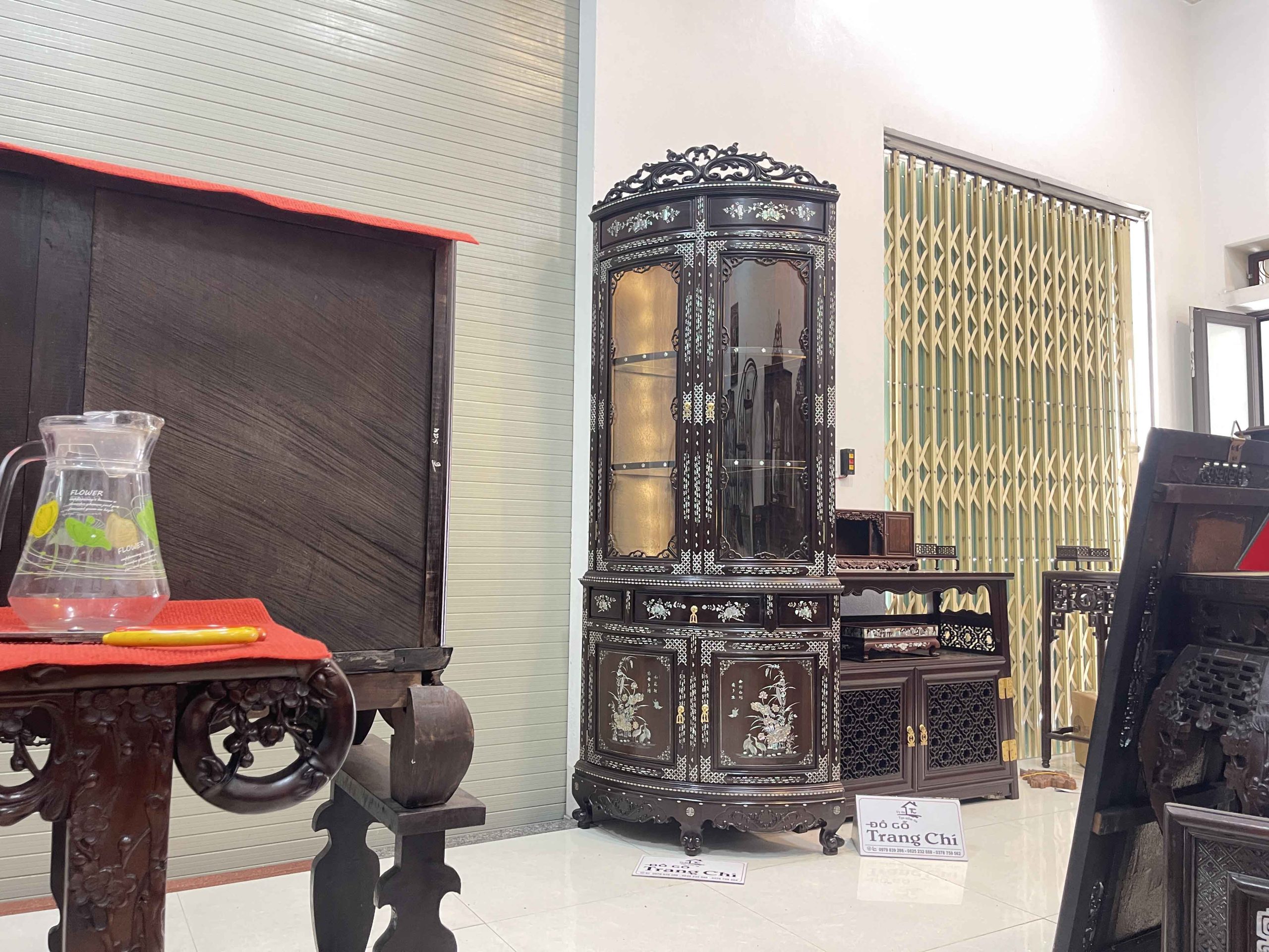 Tủ Góc 60 Bày Đồ Khảm Cẩn Ốc (21) Tủ Góc 60 Bày Đồ Khảm Cẩn Ốc