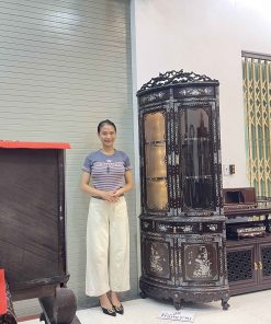 Tủ Góc 60 Bày Đồ Khảm Cẩn Ốc