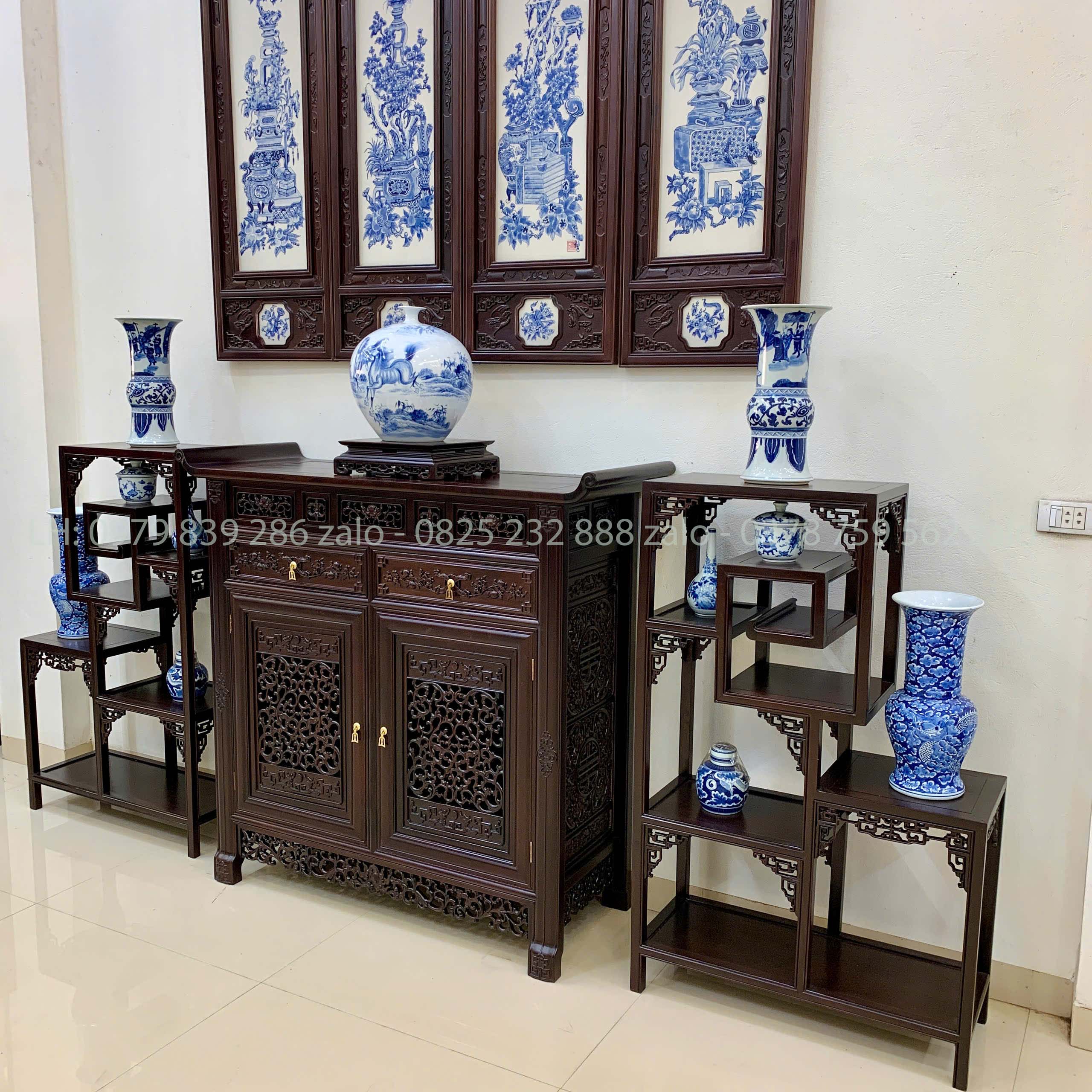 Bộ Tủ Kệ Bày Đồ Đựng Đồ Lối Huế