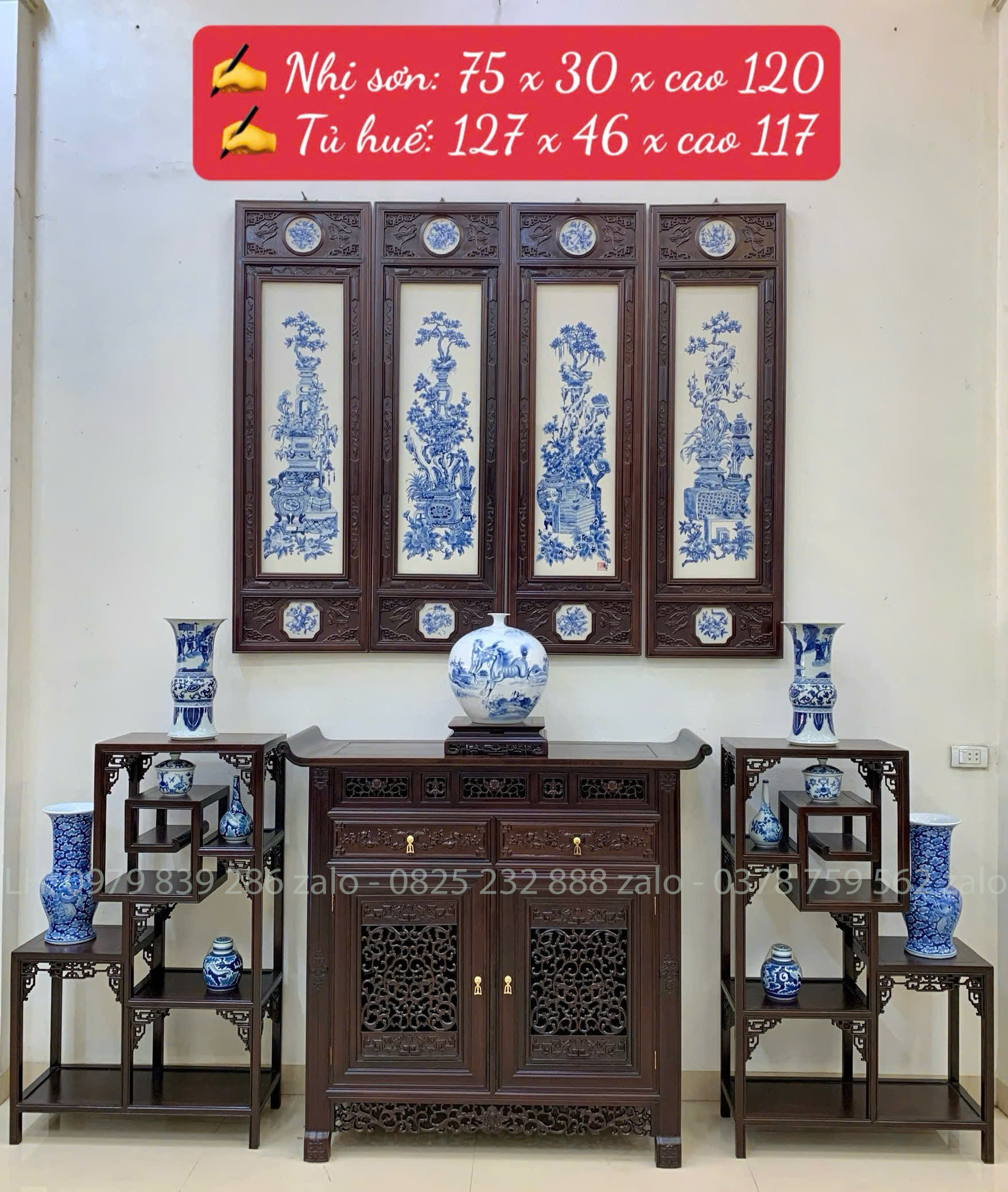 Bộ Tủ Kệ Bày Đồ Đựng Đồ Lối Huế