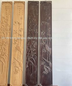 Đôi Câu Đối Đục Chạm Bốn Mùa