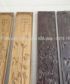 Đôi Câu Đối Đục Chạm Bốn Mùa