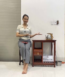 Kệ Pha Trà Có Ấm Và Siêu Gỗ Hương