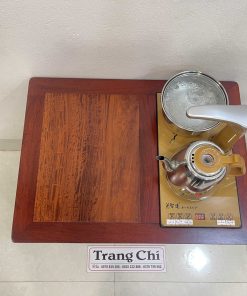 Bộ Kệ Pha Trà Có Ấm Và Siêu Gỗ Hương