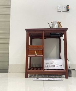 Bộ Kệ Pha Trà Có Ấm Và Siêu Gỗ Hương