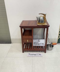 Bộ Kệ Pha Trà Có Ấm Và Siêu Gỗ Hương