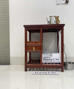 Bộ Kệ Pha Trà Có Ấm Và Siêu Gỗ Hương