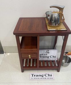 Bộ Kệ Pha Trà Có Ấm Và Siêu Gỗ Hương