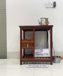 Kệ Pha Trà Có Ấm Và Siêu Gỗ Hương