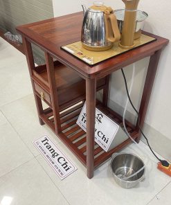 Kệ Pha Trà Có Ấm Và Siêu Gỗ Hương
