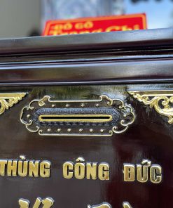 Mẫu Thùng Công Đức Gỗ Gụ Sơn Thiếc