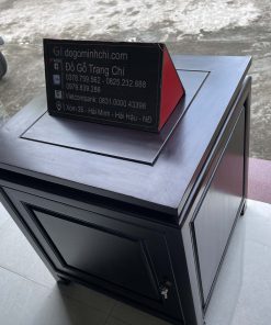 Mẫu Thùng Công Đức Gỗ Gụ Sơn Thiếc
