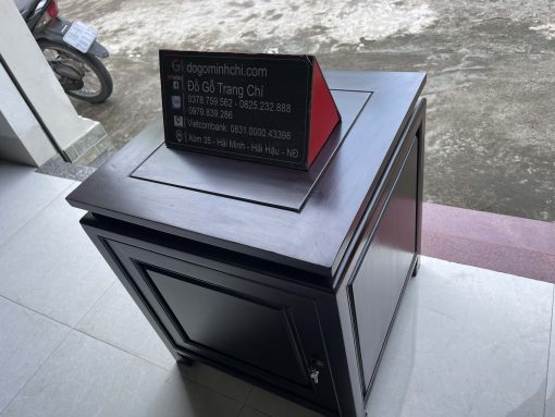 Mẫu Thùng Công Đức Gỗ Gụ Sơn Thiếc