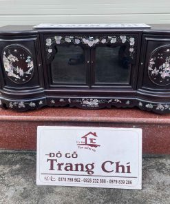 Mẫu Tủ Chè Mini Cánh Cong Khảm Tích