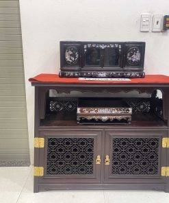 Mẫu Tủ Chè Mini Cánh Cong Khảm Tích