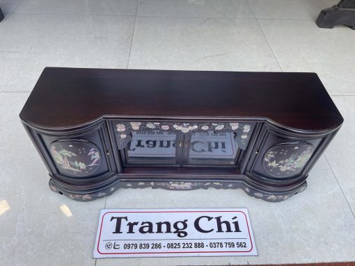 Mẫu Tủ Chè Mini Cánh Cong Khảm Tích