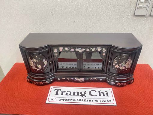 Mẫu Tủ Chè Mini Cánh Cong Khảm Tích