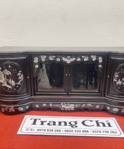 Mẫu Tủ Chè Mini Cánh Cong Khảm Tích