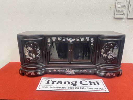 Mẫu Tủ Chè Mini Cánh Cong Khảm Tích