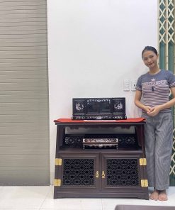 Mẫu Tủ Chè Mini Cánh Cong Khảm Tích