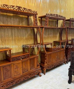 Tủ Bày Đồ Bình Phong Chạm Trúc