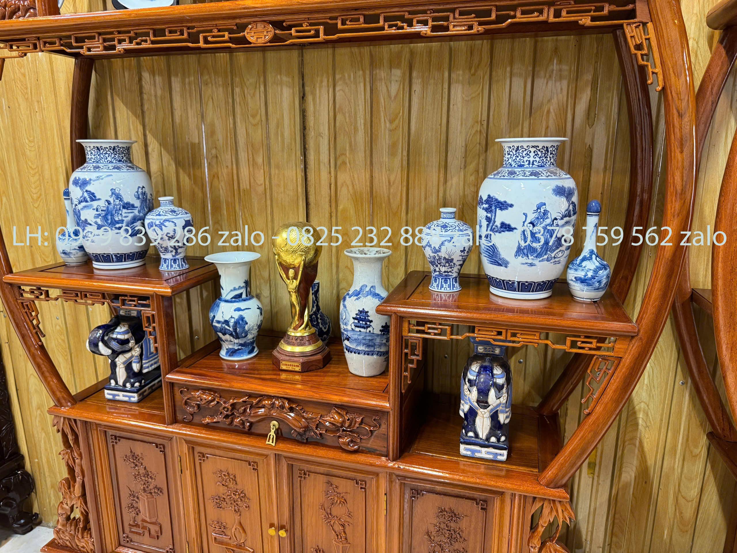 Tủ Bày Đồ Bình Phong Chạm Trúc (2) Tủ Bày Đồ Bình Phong Chạm Trúc