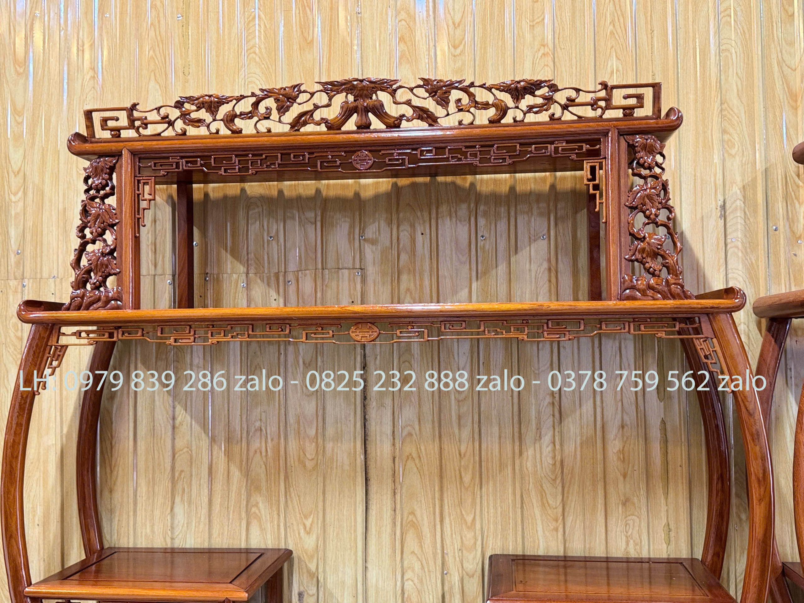 Tủ Bày Đồ Bình Phong Chạm Trúc