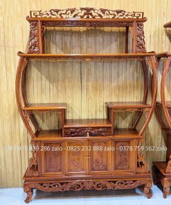 Tủ Bày Đồ Bình Phong Chạm Trúc