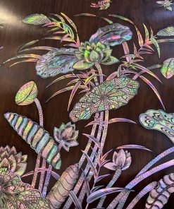 Tủ Chè Gụ Mẫu Chạm Khảm Hoa Sen Y Nghĩa