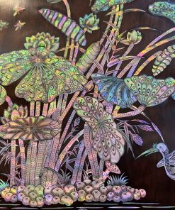 Tủ Chè Gụ Mẫu Chạm Khảm Hoa Sen Y Nghĩa