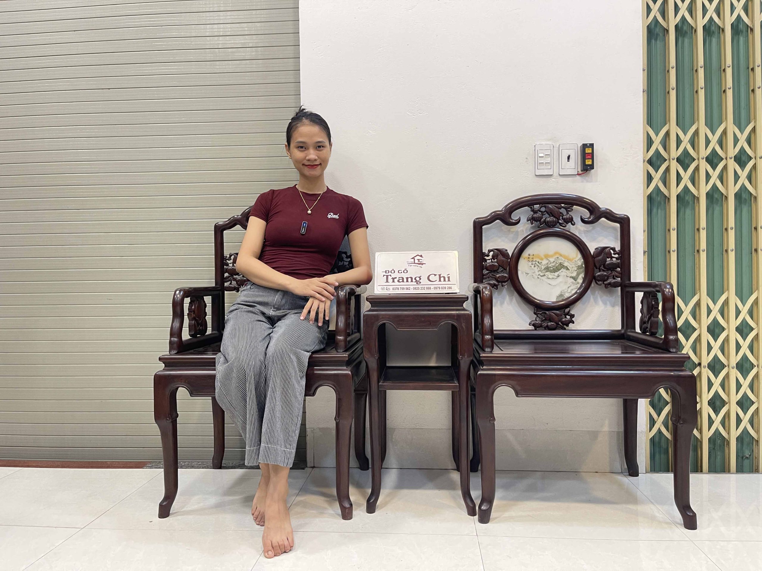 Bộ Bàn Trà 3 Món Gỗ Lim Ta