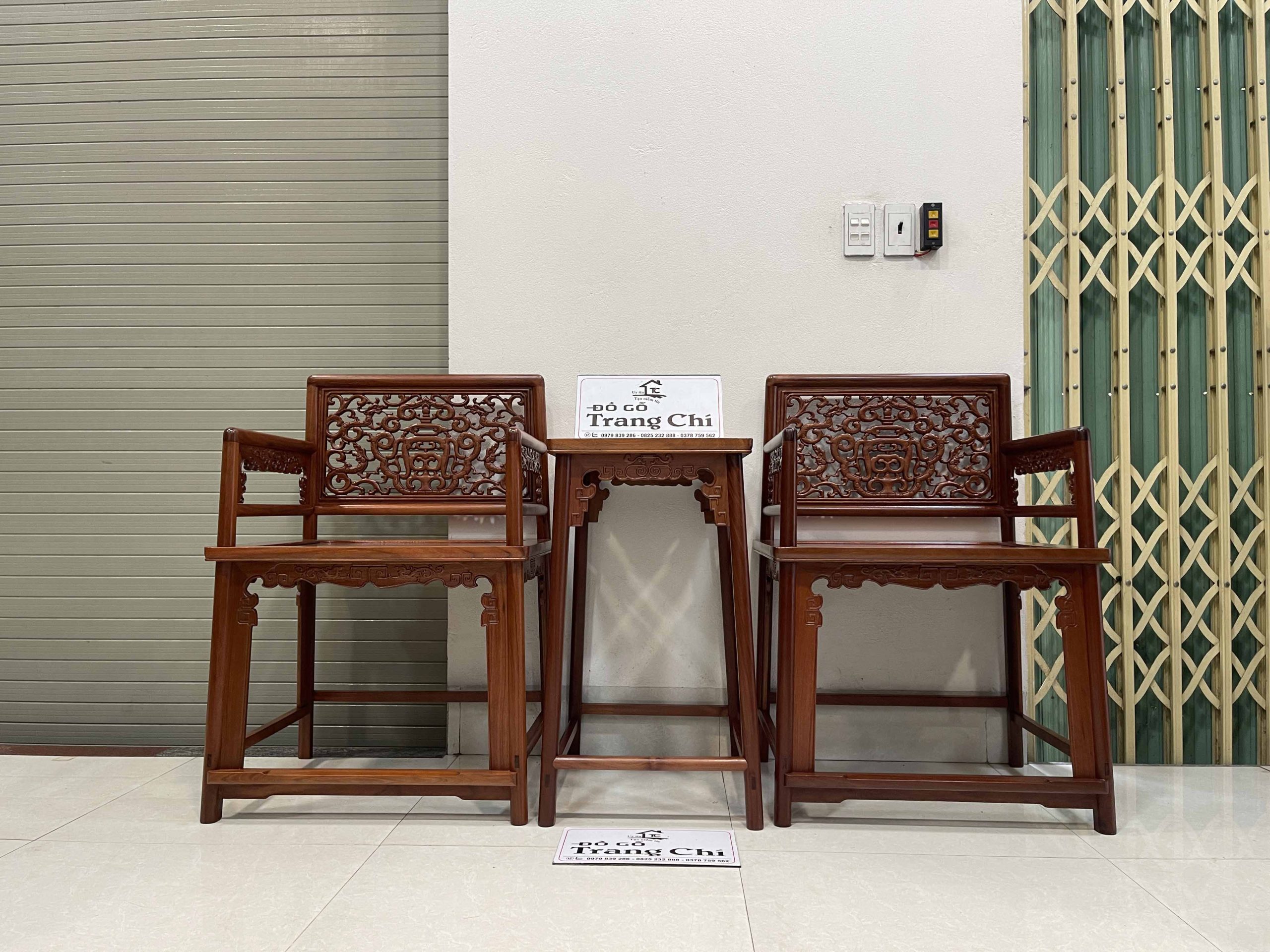 Bộ Bàn Trà 3 Món Lối Tàu Dáng Chữ A